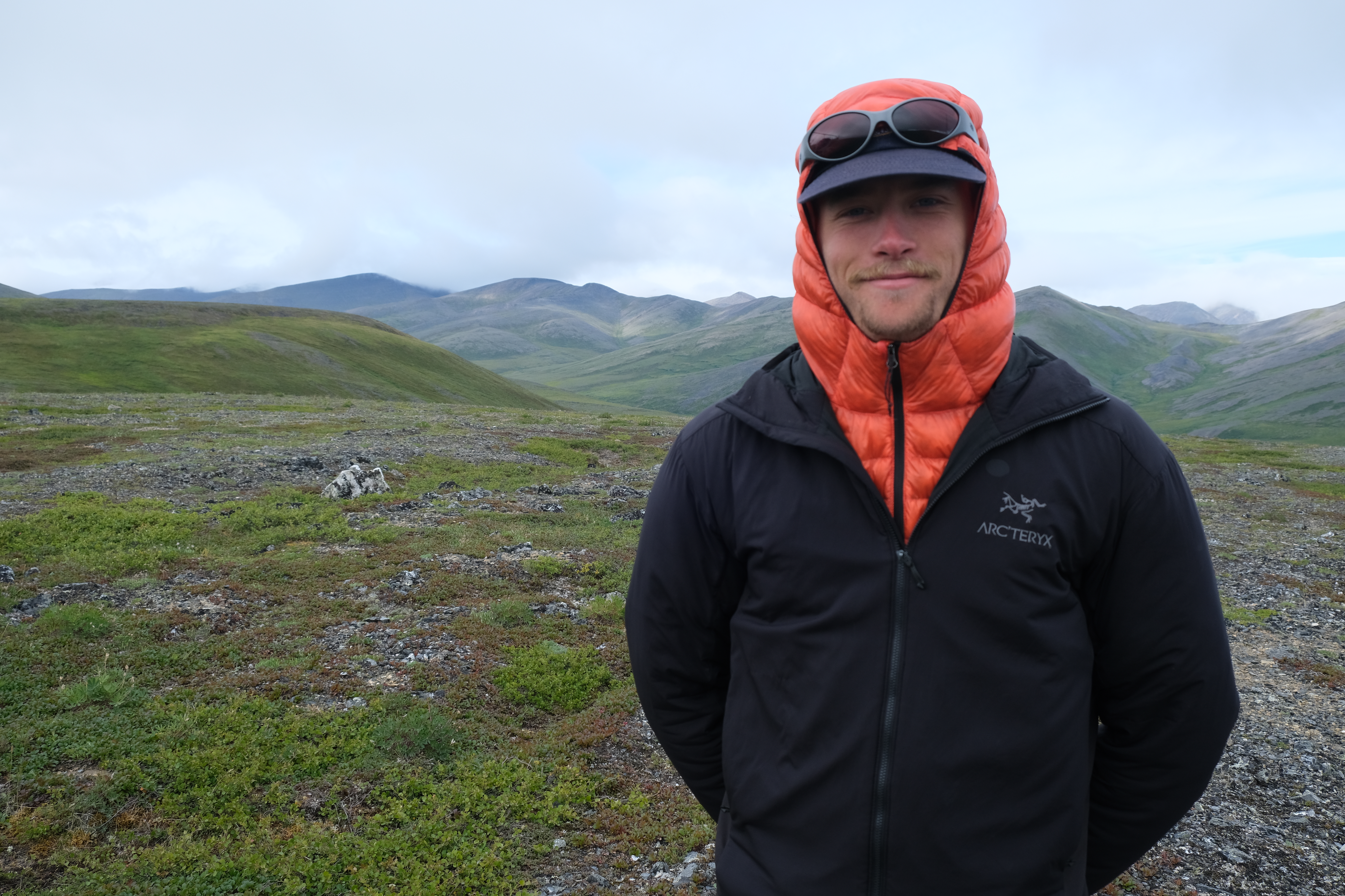 Micah Eckert in the Arctic tundra, Yukon