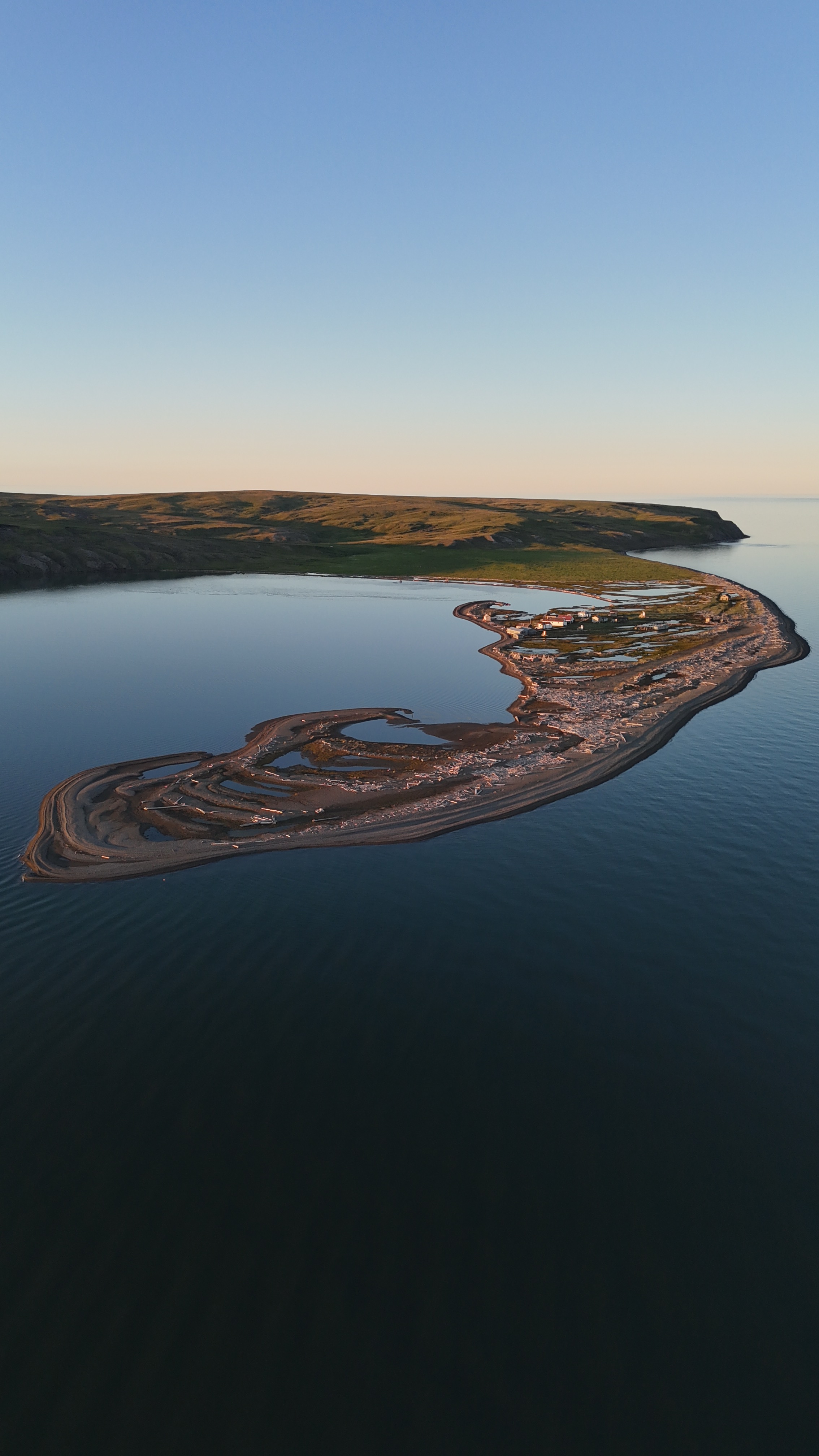 Aerial view of the western Arctic coastline, Qikiqtaruk