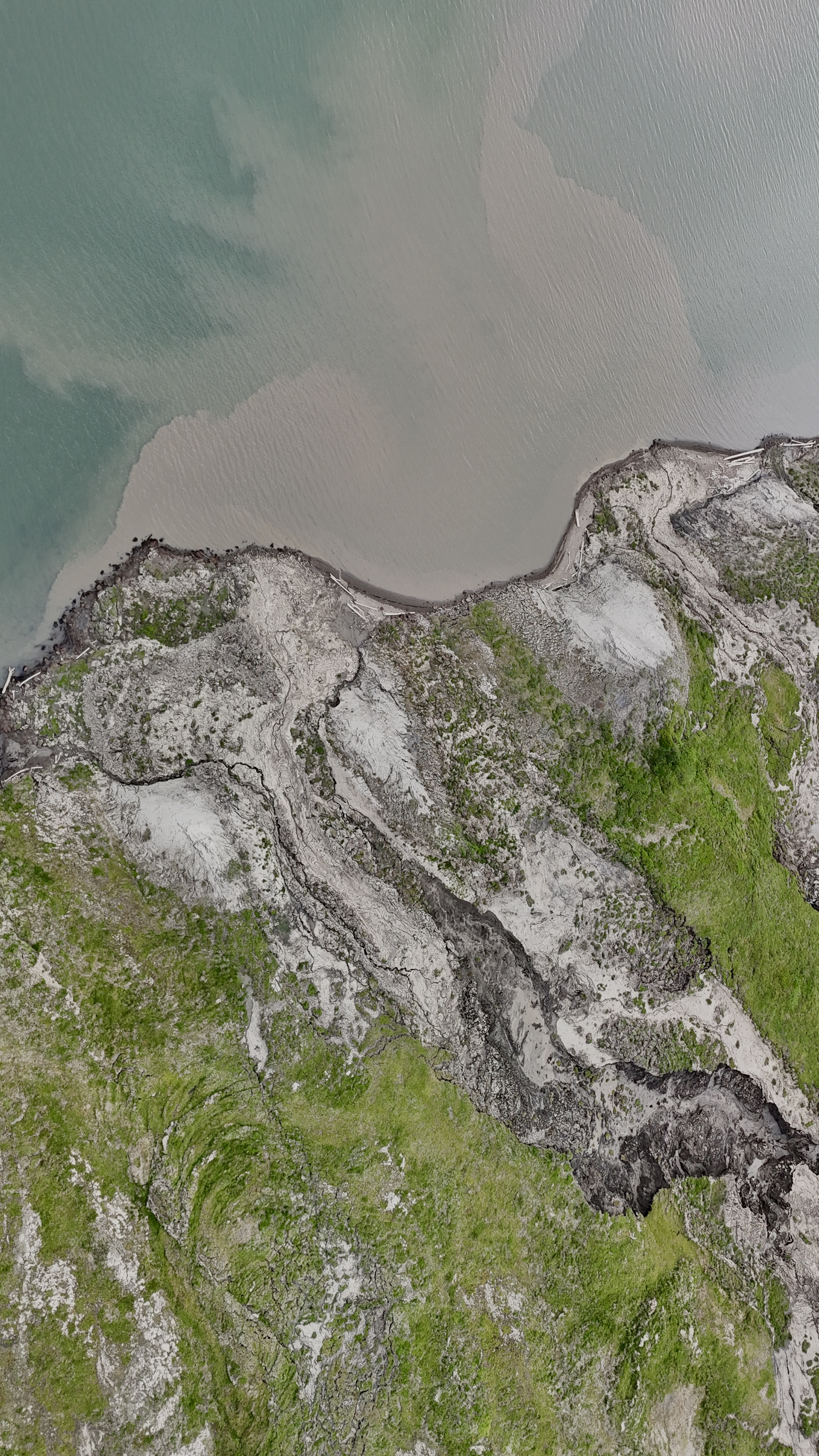 Drone photograph over the western Arctic tundra